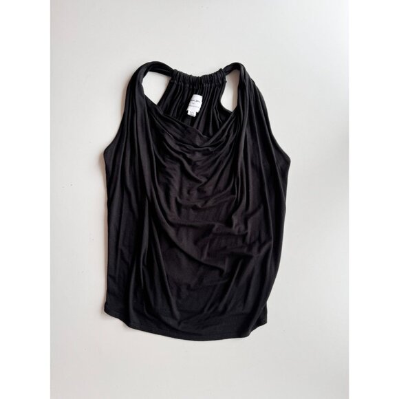 MICHAEL STARS x ANTHROPOLOGIE Black Draped Jersey Cowl Neck Halter Top, One Size - Picture 6 of 11